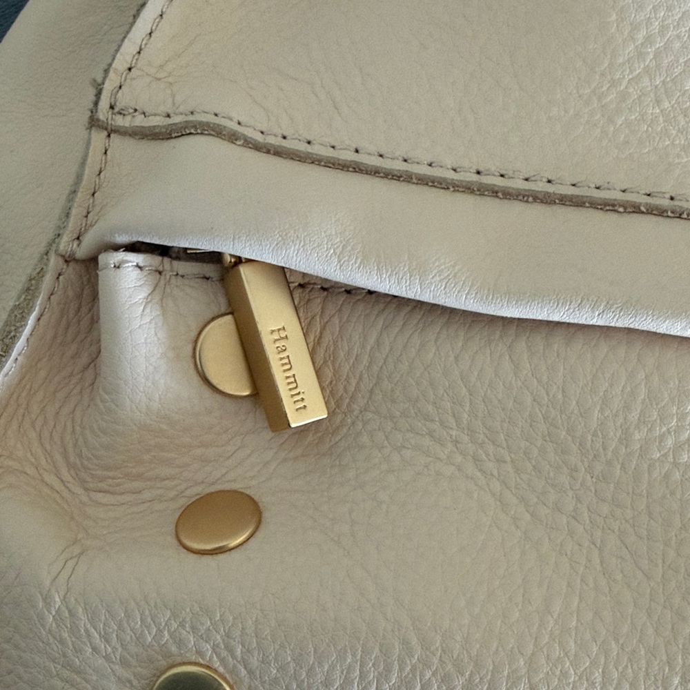 Hammitt Cream Leather Backpack with Gold Studs - Picture 3 of 9